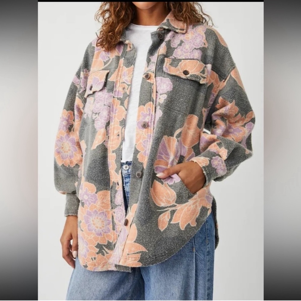 🔥HP🔥Free People  RUBY JACKET CHARCOAL COMBO - Brand New With Tags $178 Retail - Picture 6 of 11